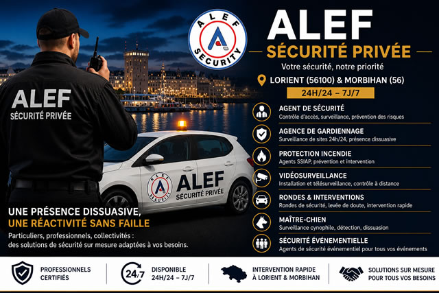 Agence de sécurité à Lorient (56100) - gardiennage et surveillance 24h/24