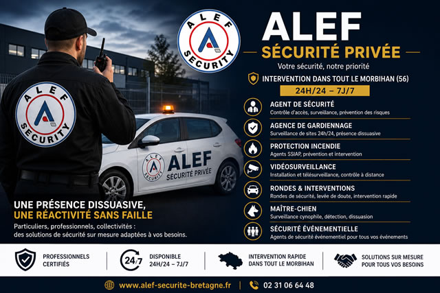 Agence de sécurité Vannes (56000) - gardiennage et surveillance 24h/24